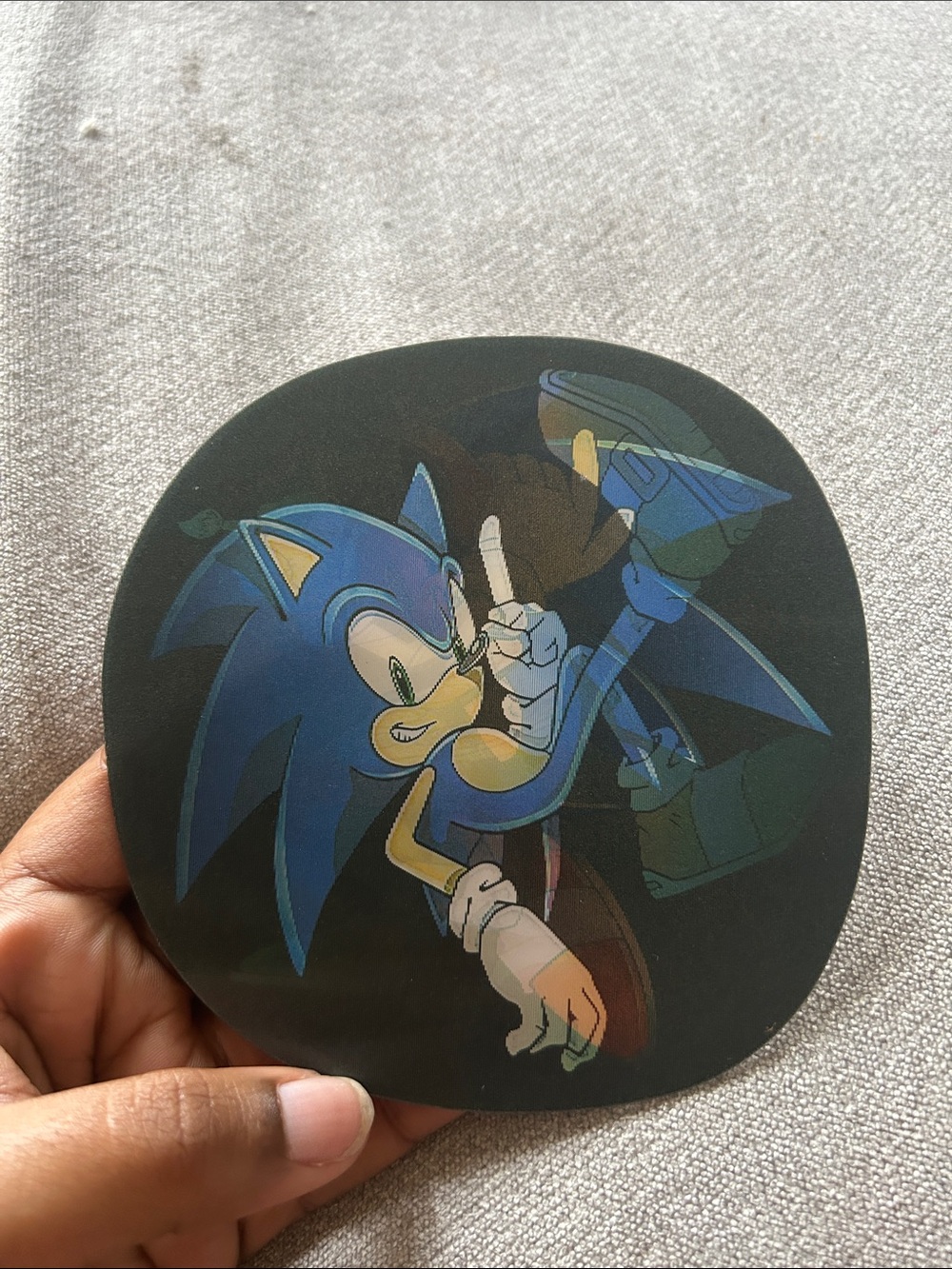 3d lenticular Blue Sonic sticker